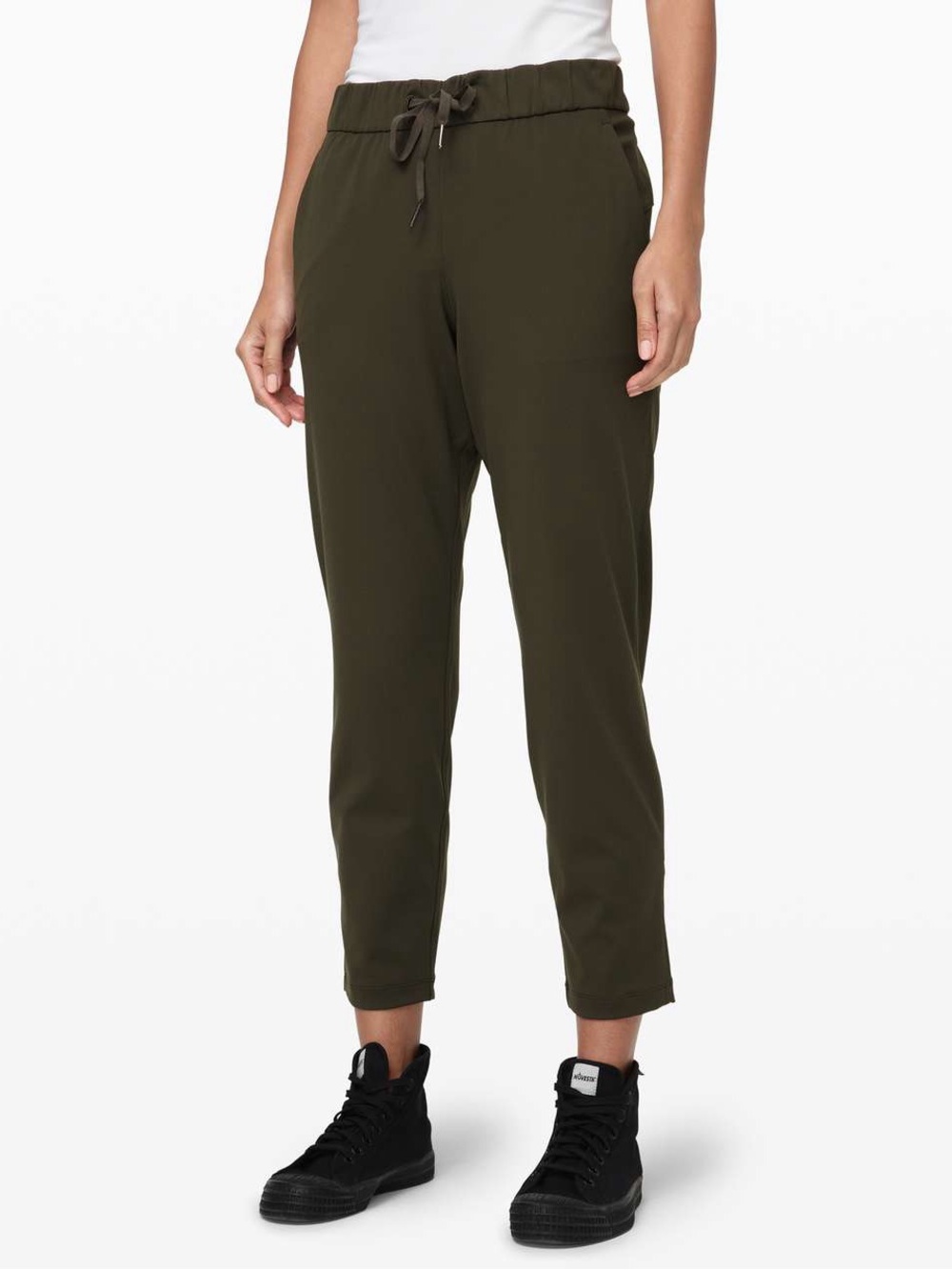 Lululemon On The Fly 7/8 dark green trouser pants size 4